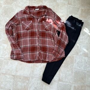 Maurice’s plaid shirt